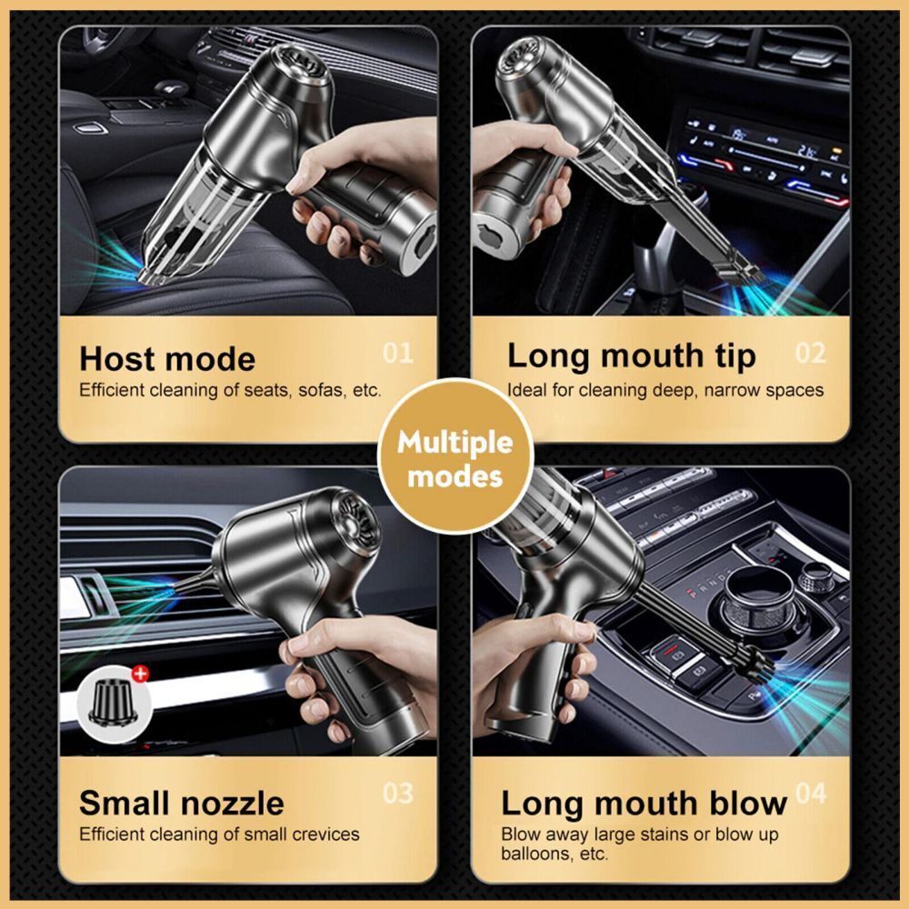 Mini Handheld Vacuum Cleaner Mini Portable Auto Wireless Duster Blower 95000PA