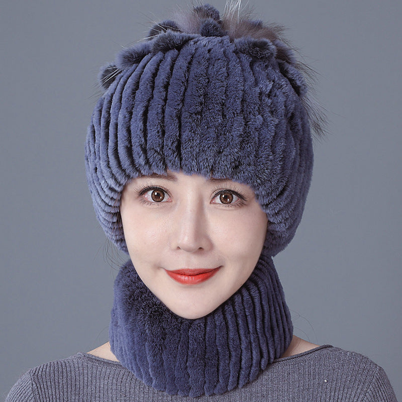 Fashion Thickened Ear Protection Flower Wool Hat