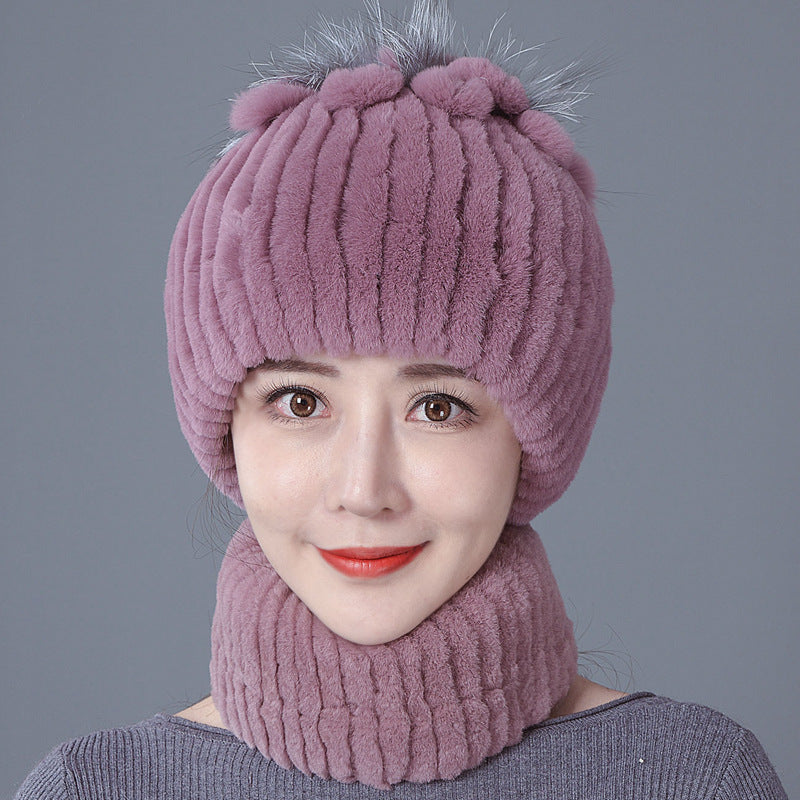 Fashion Thickened Ear Protection Flower Wool Hat