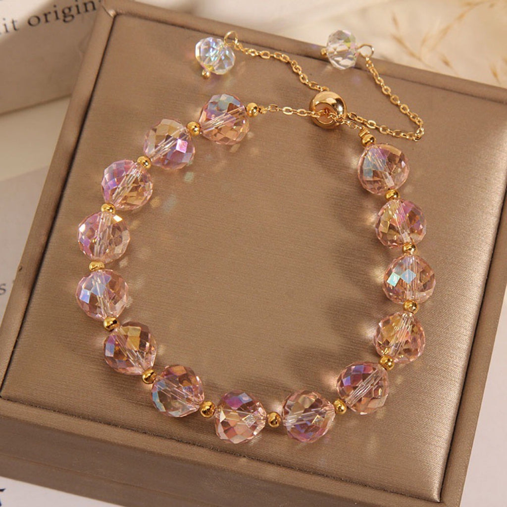 Crystal Woven Bracelet Women's Fashion High-end Simple Round