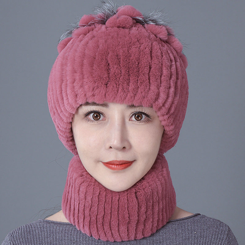 Fashion Thickened Ear Protection Flower Wool Hat