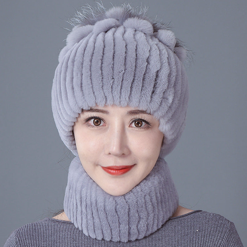 Fashion Thickened Ear Protection Flower Wool Hat